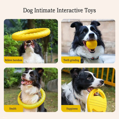 4 Pack EVA Durable Dog Toys, Flying Disc, Ball, Tug Rope, Chew-Proof Teeth Cleaning Set {2024 Best Seller）