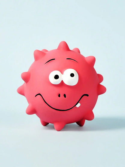 4 Squeaky Spiky Ball Toy Set -