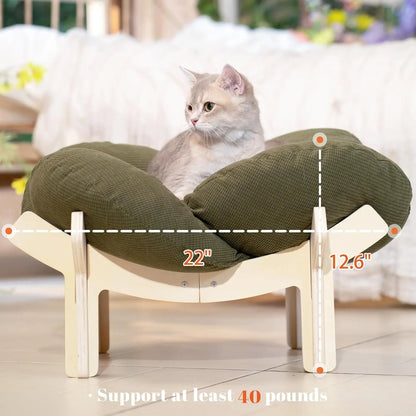 Green Fluffy Lounge Chair for Cats, Puppies
