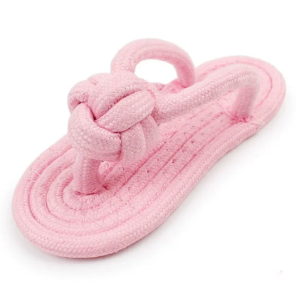 Cotton Rope Slipper Knot Chew Toy For Small Dogs Interactive Pet Toy Teeth Clean Molar Tartar Removal Durable Safe Dog Supplies