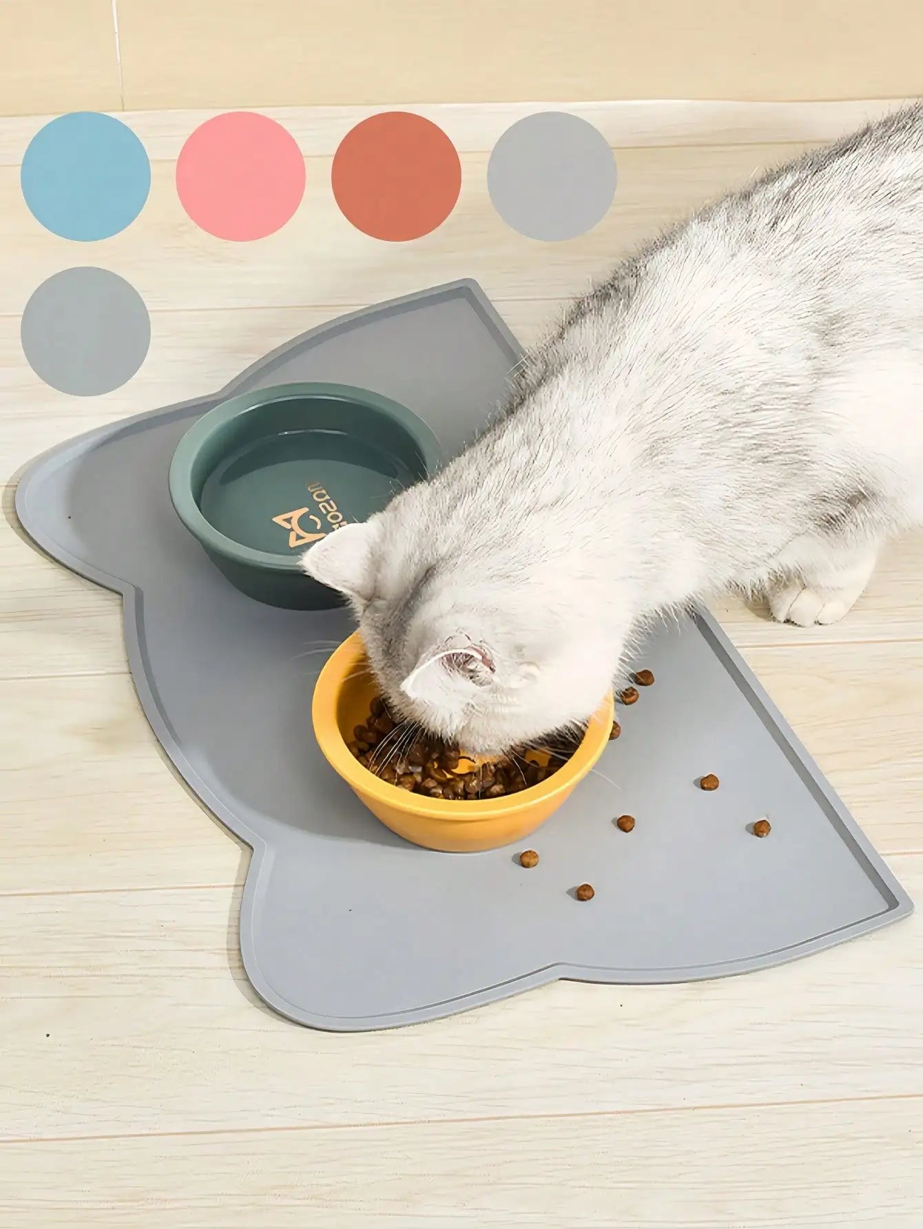 Waterproof, Anti-Slip, Leak-Proof,  Silicone Feeding Mat, Dogs Or Cats
