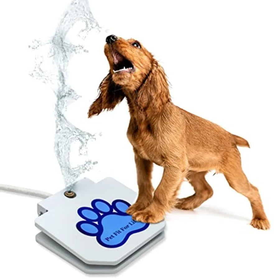 Dog Water Fountain, Step-On Sprinkler, Toy & Water Play
