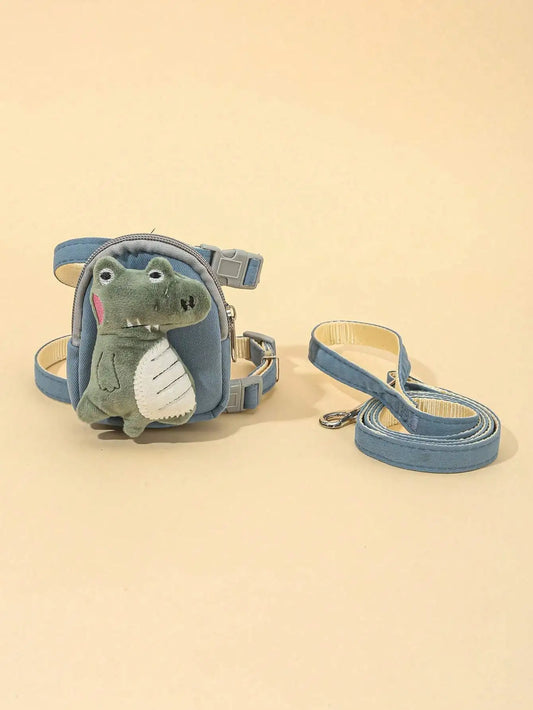 Crocodile-Style, Dog, Cat Harness., Leash Set