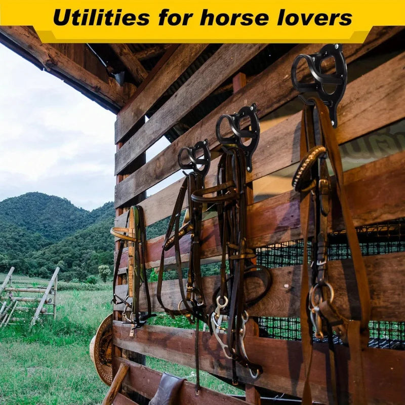 12pcs Black Metal Saddle Racks with Hooks
