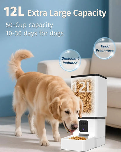 Smart Automatic Dog Feeder with Camera, Wi Fi App Control