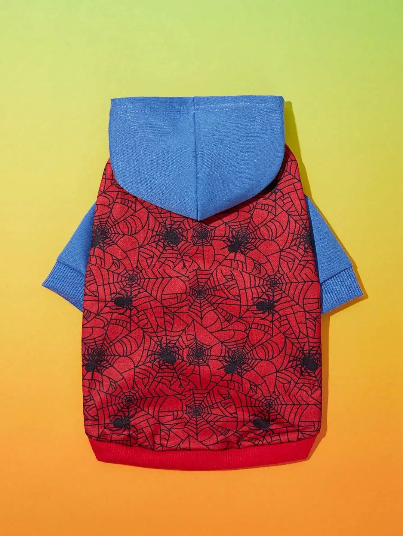 Spiderweb Print Hooded Sweater