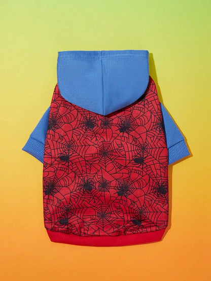 Spiderweb Print Hooded Sweater