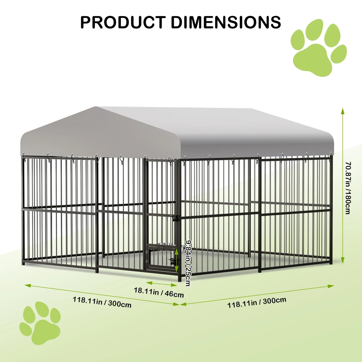 Heavy-Duty Outdoor Dog kennel with Roof