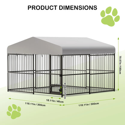 Heavy-Duty Outdoor Dog kennel with Roof