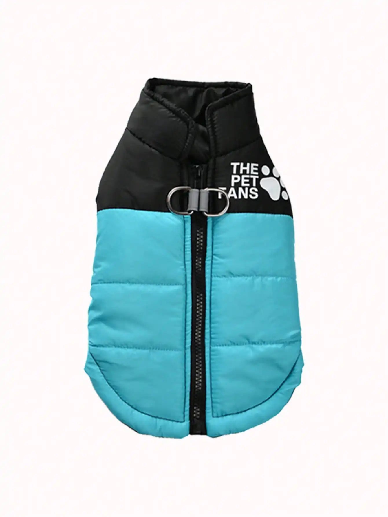 Warm Puffer Dog Vest with Zipper Front