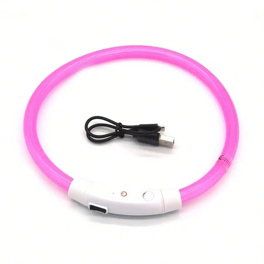 USB Rechargeable, LED Glow Collar, Night Safety, Dogs, Cats