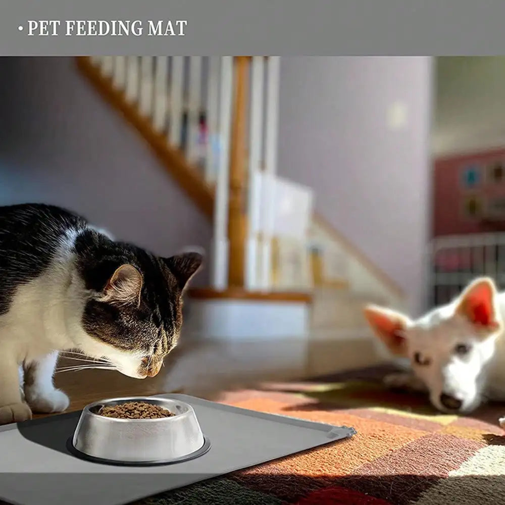 Waterproof Silicone Mat, Non-Slip, Feeding Tray for Cats,  Dogs