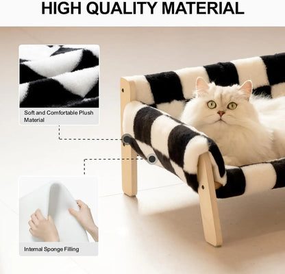 Pet Sofa, Wooden Elevated , with Removable Mattress Cover