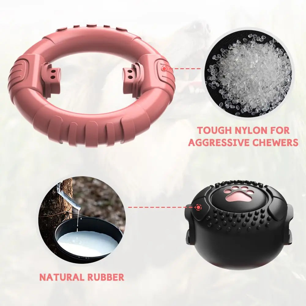 Dog Toys for Aggressive Chewers Large Medium Breed, Indestructible Squeaky Dog Chew Toys, Tough Nylon Rubber Interactive Dog