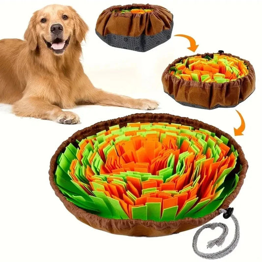 Washable Felt Pet Sniffing Pad , Foldable Dog Feeding Mat
