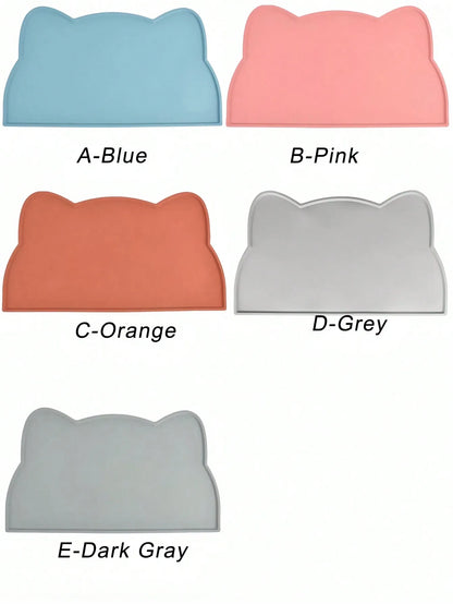 Waterproof, Anti-Slip, Leak-Proof,  Silicone Feeding Mat, Dogs Or Cats