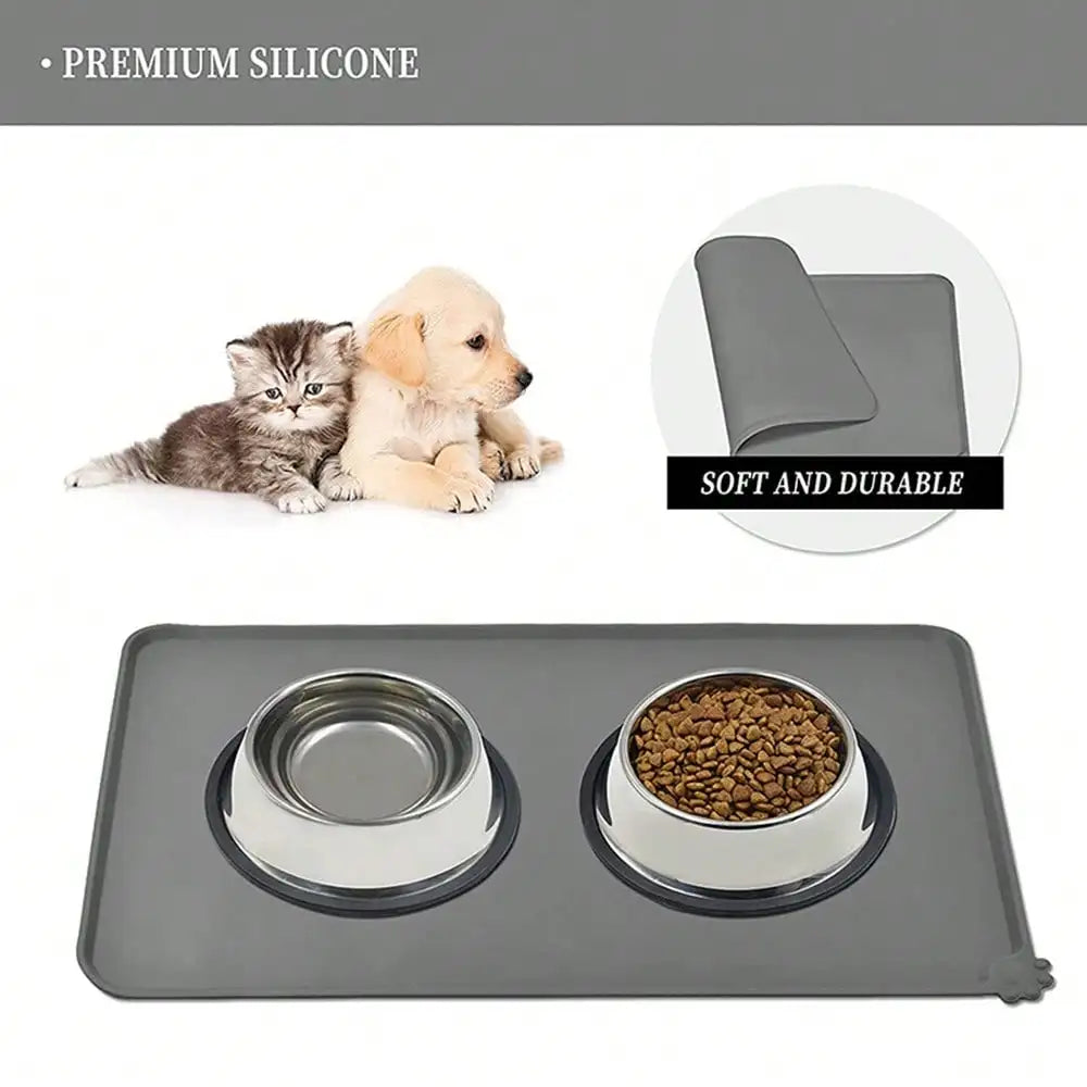 Waterproof Silicone Mat, Non-Slip, Feeding Tray for Cats,  Dogs