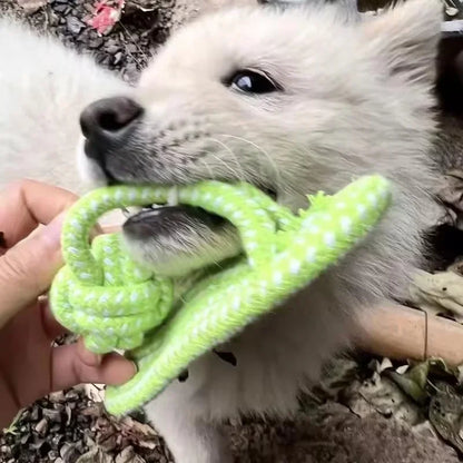 Cotton Rope Slipper Knot Chew Toy For Small Dogs Interactive Pet Toy Teeth Clean Molar Tartar Removal Durable Safe Dog Supplies