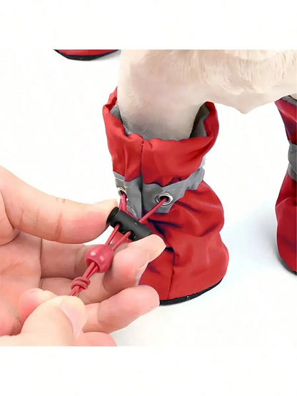 4pcs Waterproof Dog Booties