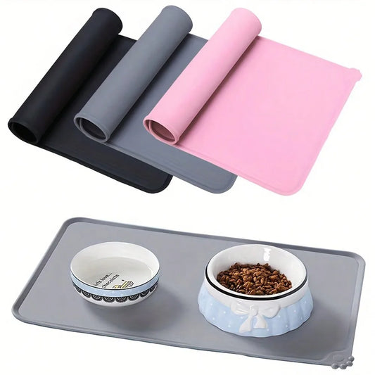 Waterproof Silicone Mat, Non-Slip, Feeding Tray for Cats,  Dogs