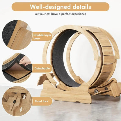 Indoor Cat Running Wheel with Smooth Quiet Roller