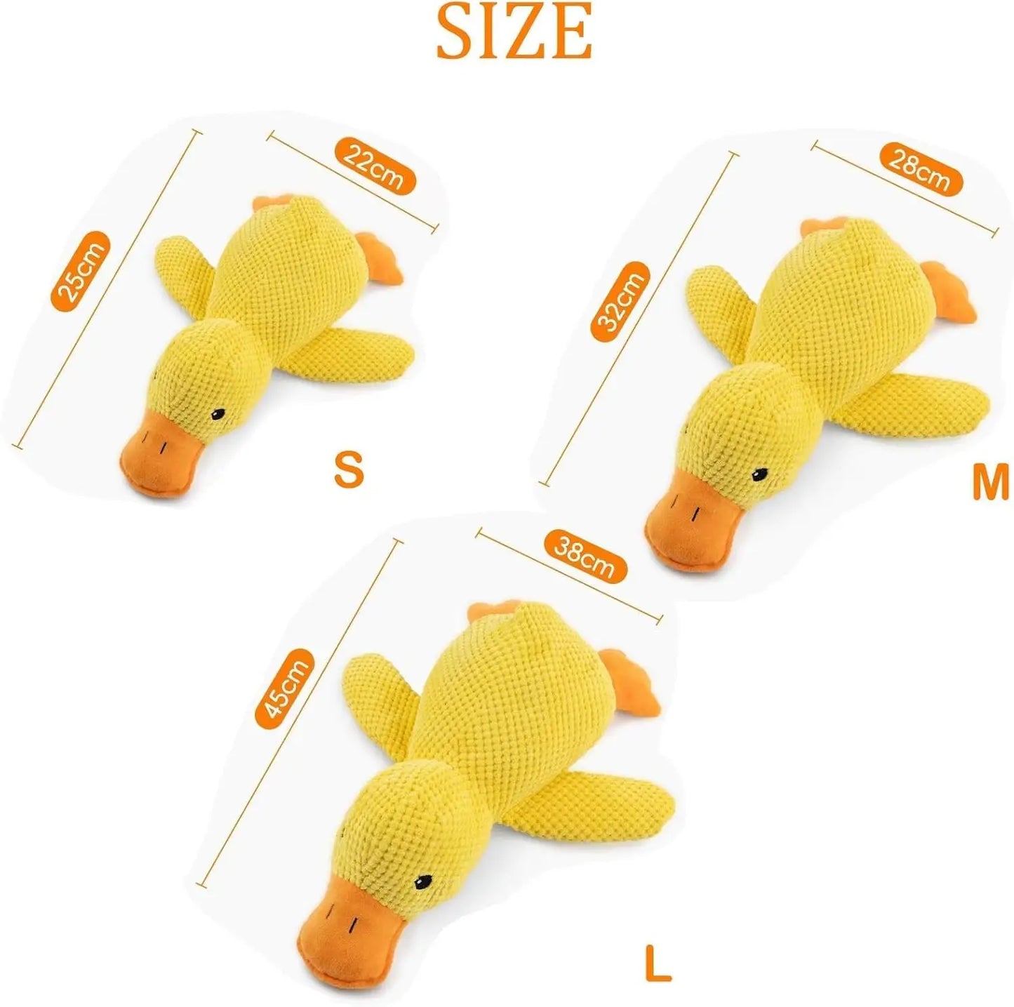 Duck Toy, Chew Resistant, Quacking Sound, Teeth Grinding Relief, Small or Large Dog
