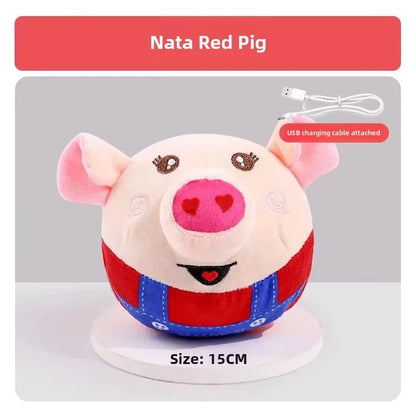 Interactive Electric Plush Jumping Ball Dog Toy USB Rechargeable Cartoon Clown Design Puzzle Training Toy for Puppy Pet Supplies