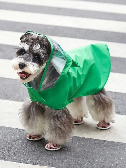 Green Frog-Hooded Raincoat for Dogs and Cats