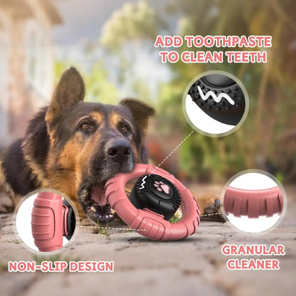 Dog Toys for Aggressive Chewers Large Medium Breed, Indestructible Squeaky Dog Chew Toys, Tough Nylon Rubber Interactive Dog