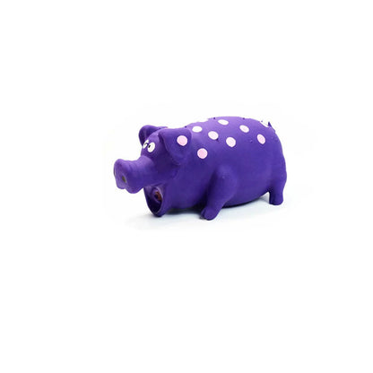 Fun natural latex spotted pig voice dog toy bite resistant and teeth cleaning interactive pet toy
