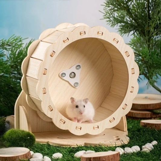 Hamster, Squirrel, Guinea Pig, Wooden Exercise Running Wheel