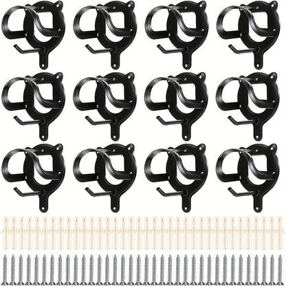 12pcs Black Metal Saddle Racks with Hooks