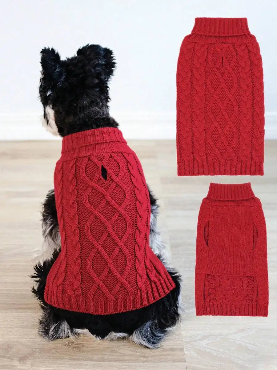 Knit Turtleneck Dog Sweater, Small to Large Breeds
