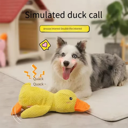 Duck Toy, Chew Resistant, Quacking Sound, Teeth Grinding Relief, Small or Large Dog