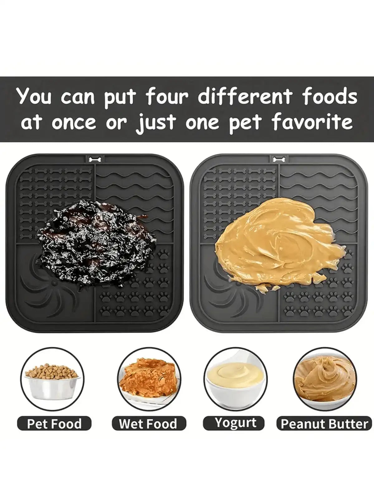 Silicone Square Dog Lick Mat with Suction Cup