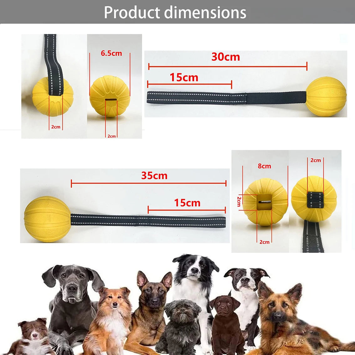 Dog Toy, Balls On a Rope, Medium Large Dogs, Chewers,.