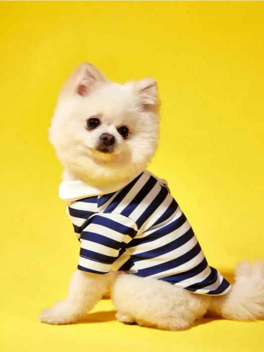 Striped Dog Polo Shirt for Small Breeds