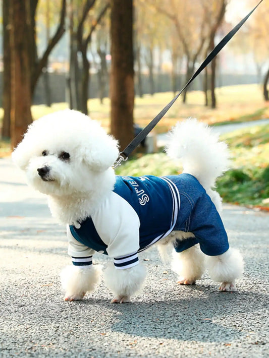 Navy Bluet Jumpsuit, Denim Style for Dogs and Cats