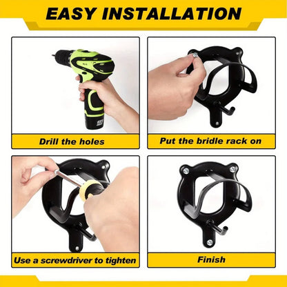 12pcs Black Metal Saddle Racks with Hooks