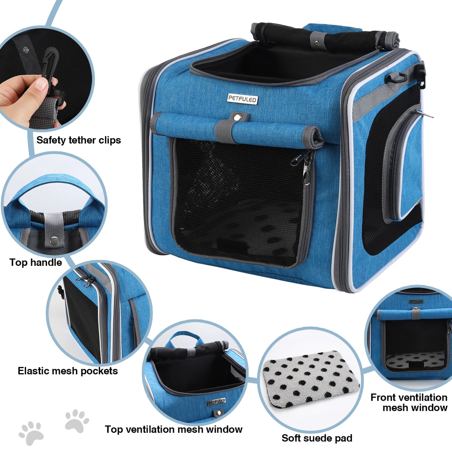 Dog Bike Basket, Expandable Soft-Sided