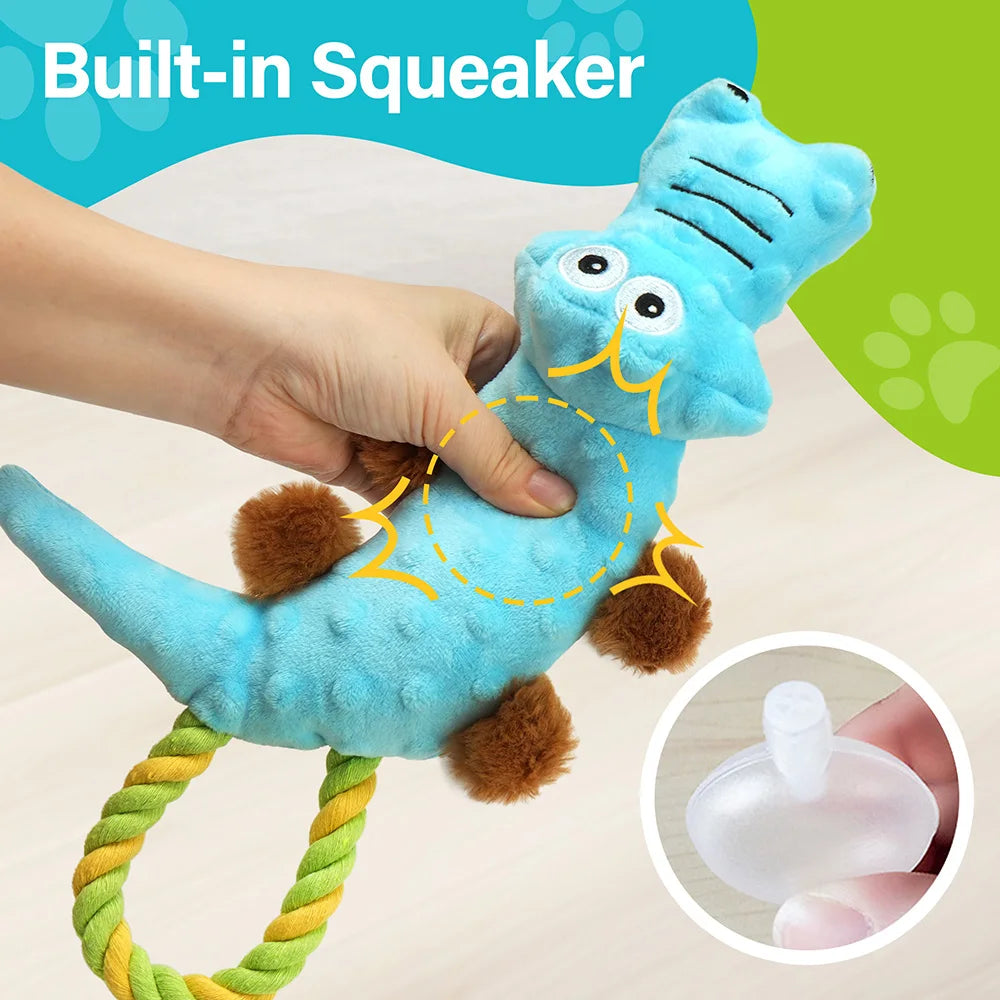 Dog Squeaky Toy, 2 Pack,, Tug of War Toys, Chew Toy