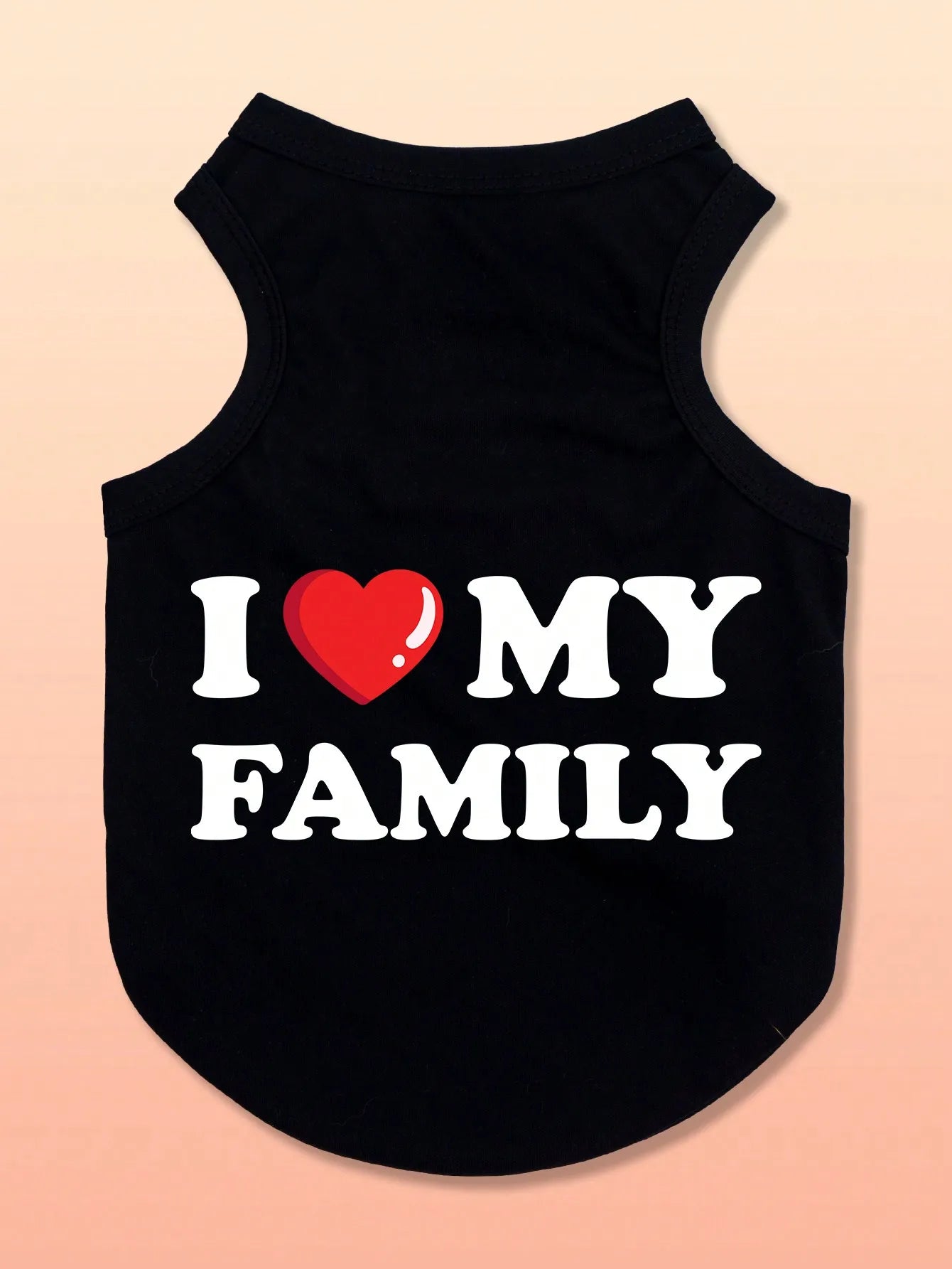 Black Vest with 'I ❤️ MY FAMILY' Print for Dogs & Cats