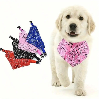 Adjustable Pink Bandana , Leash Hook, Small -  Medium Dogs/Cats