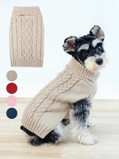 Knit Turtleneck Dog Sweater, Small to Large Breeds
