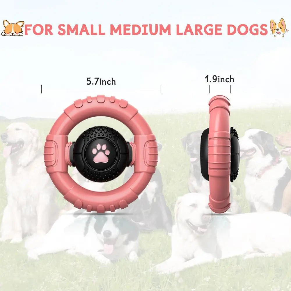 Dog Toys for Aggressive Chewers Large Medium Breed, Indestructible Squeaky Dog Chew Toys, Tough Nylon Rubber Interactive Dog