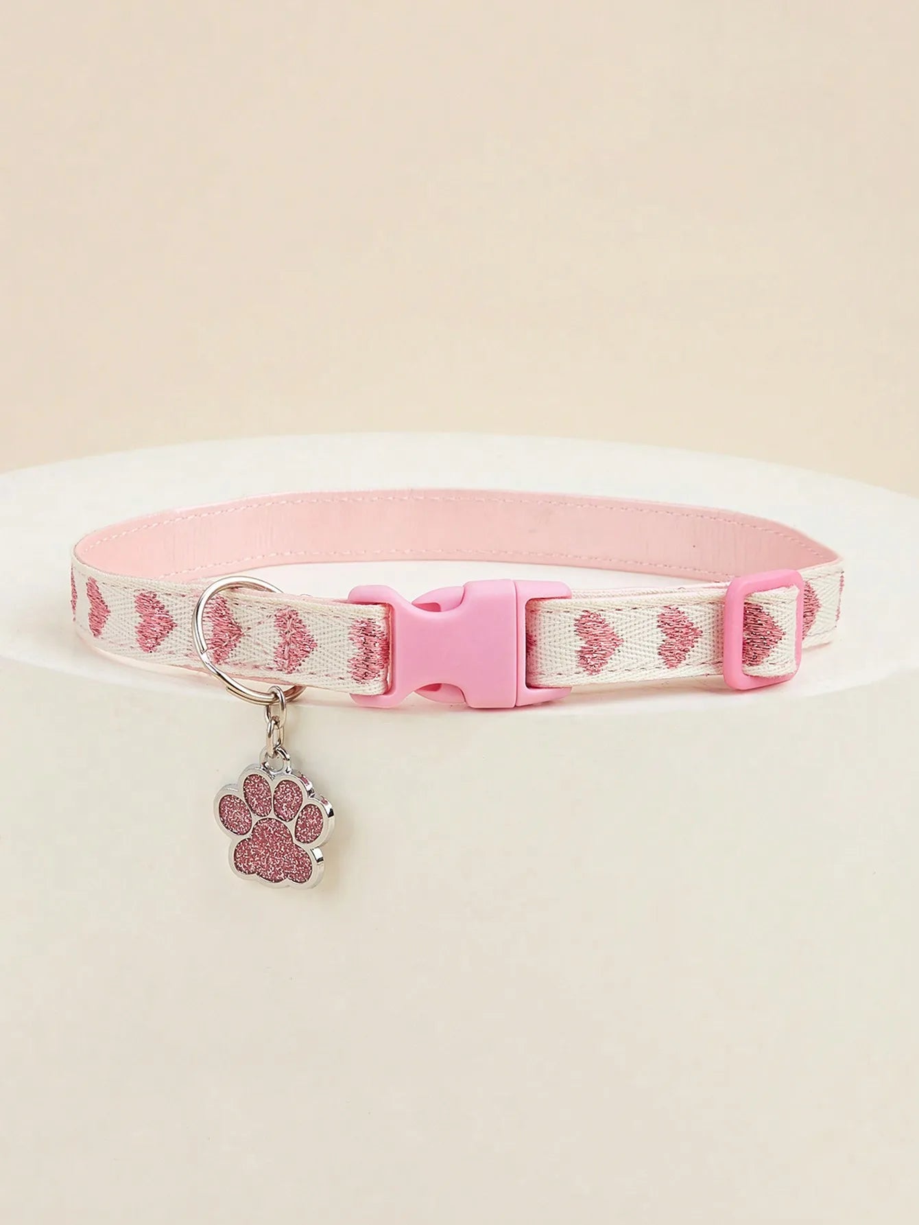 Leopard Print Collar, Glitter Paw Charm, Adjustable, Small Dogs & Cats