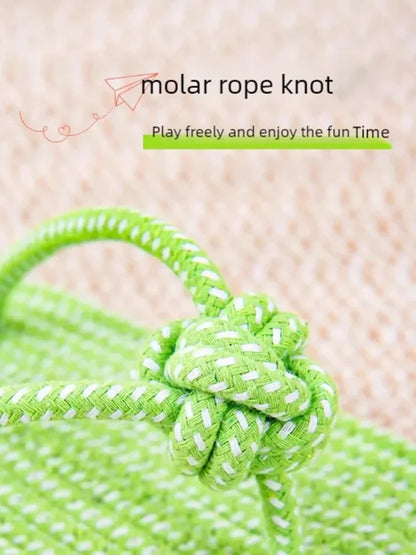 Cotton Rope Slipper Knot Chew Toy For Small Dogs Interactive Pet Toy Teeth Clean Molar Tartar Removal Durable Safe Dog Supplies