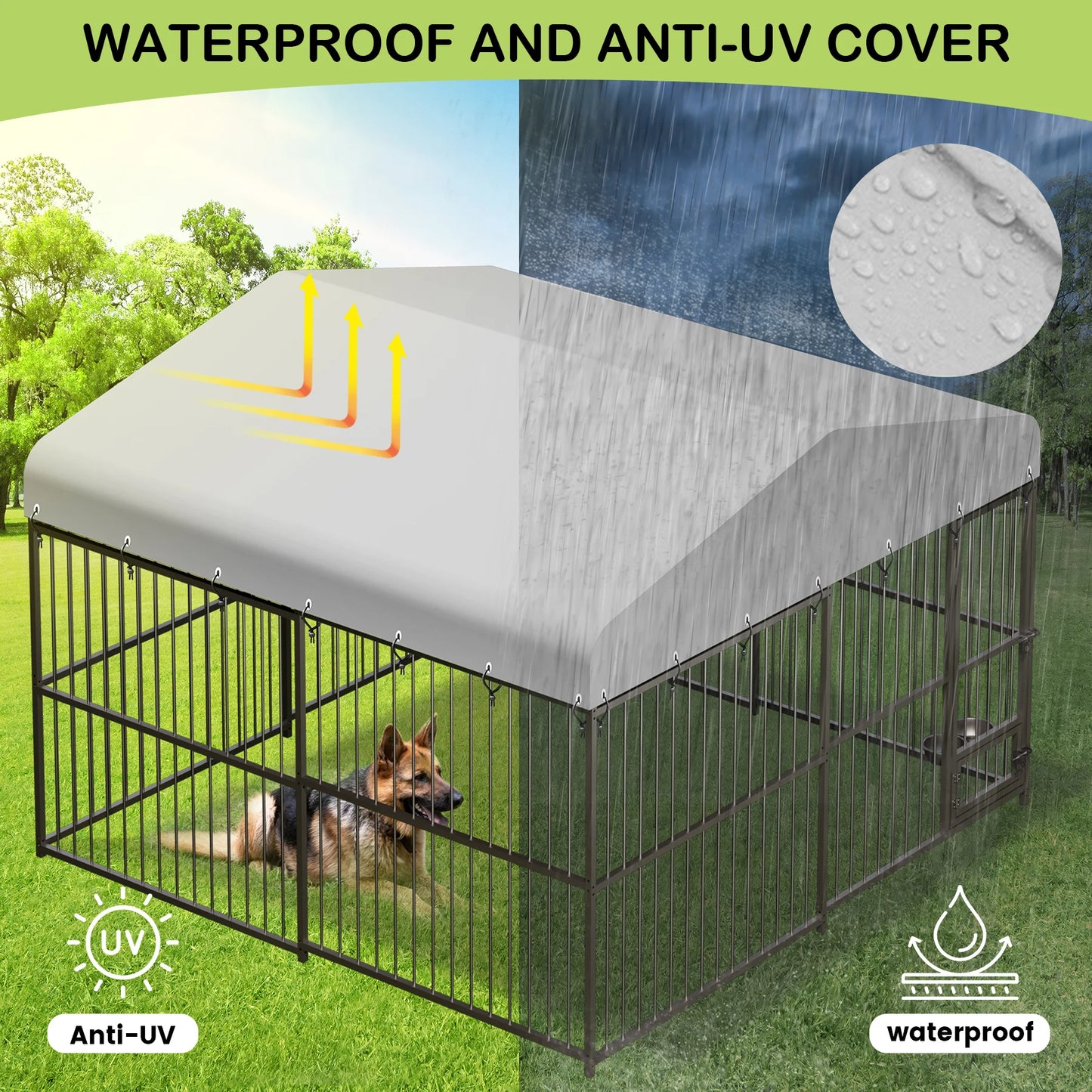 Heavy-Duty Outdoor Dog kennel with Roof