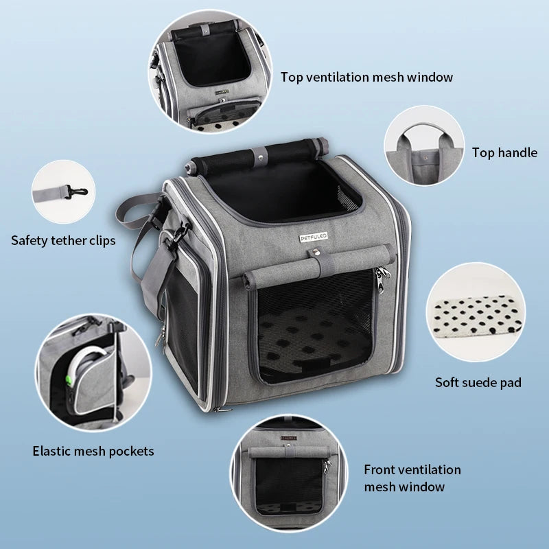 Dog Bike Basket, Expandable Soft-Sided