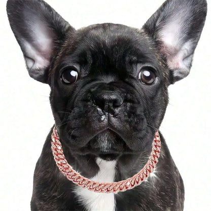 Rose Gold Cuban Chain Collar for Dogs and Cats